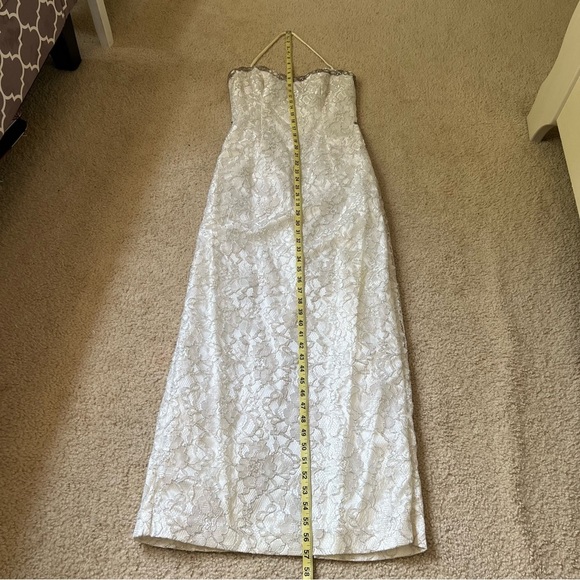 LORALIE Sweetheart Wedding Dress‎ 6 Vintage Embellish Metallic Lace Brocade Slip - Picture 16 of 17